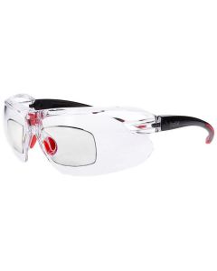 IRI-S - Clear Lens - +1.5 diopter Safety Glasses - Black & Red PC ASAF